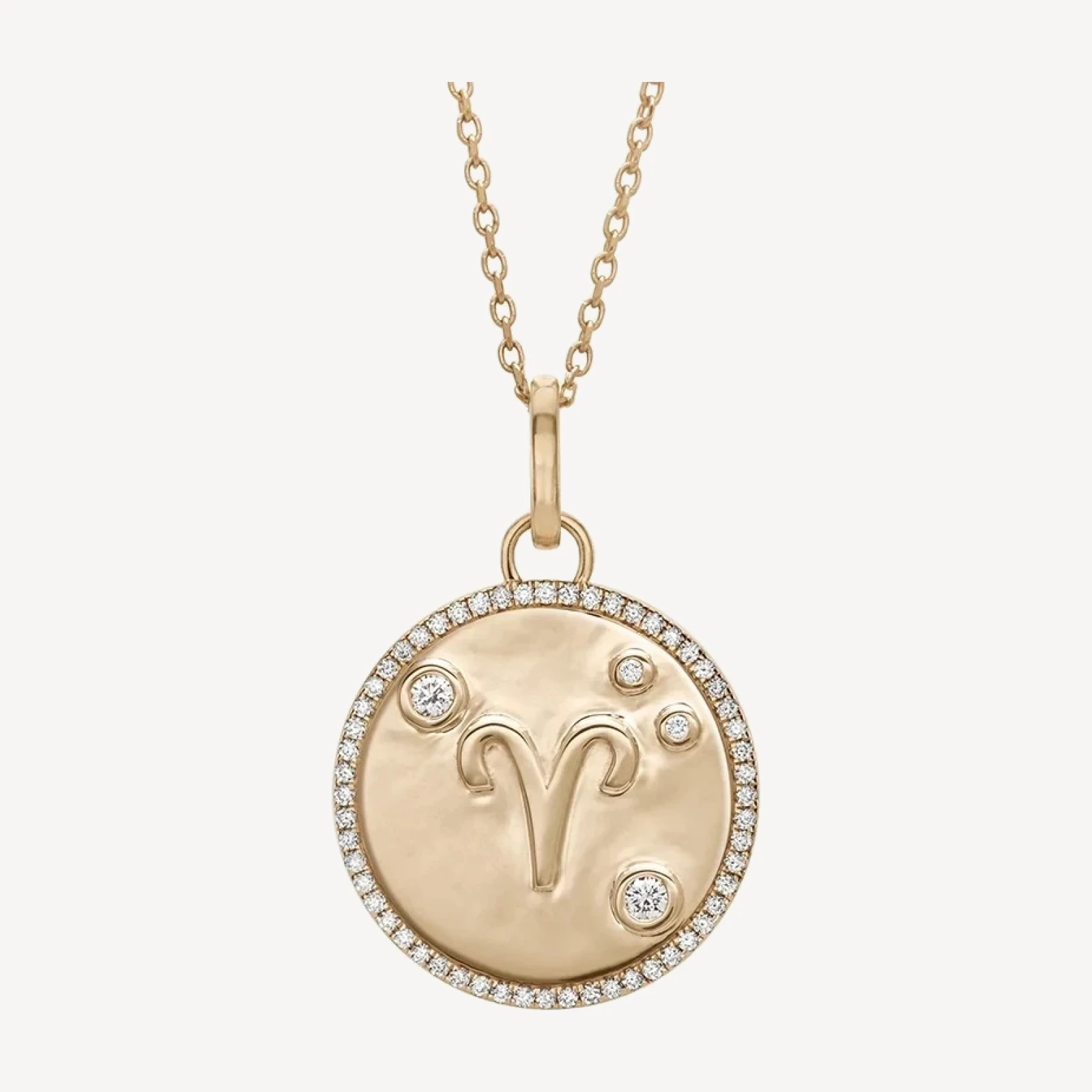 Zodiac Eternity Pendant - 14k Yellow Gold & White Diamond