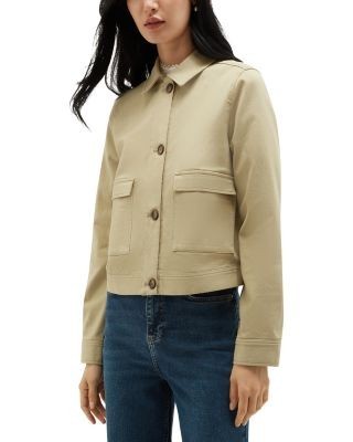 Hobbs London Manon Cotton Blend Button Front Jacket