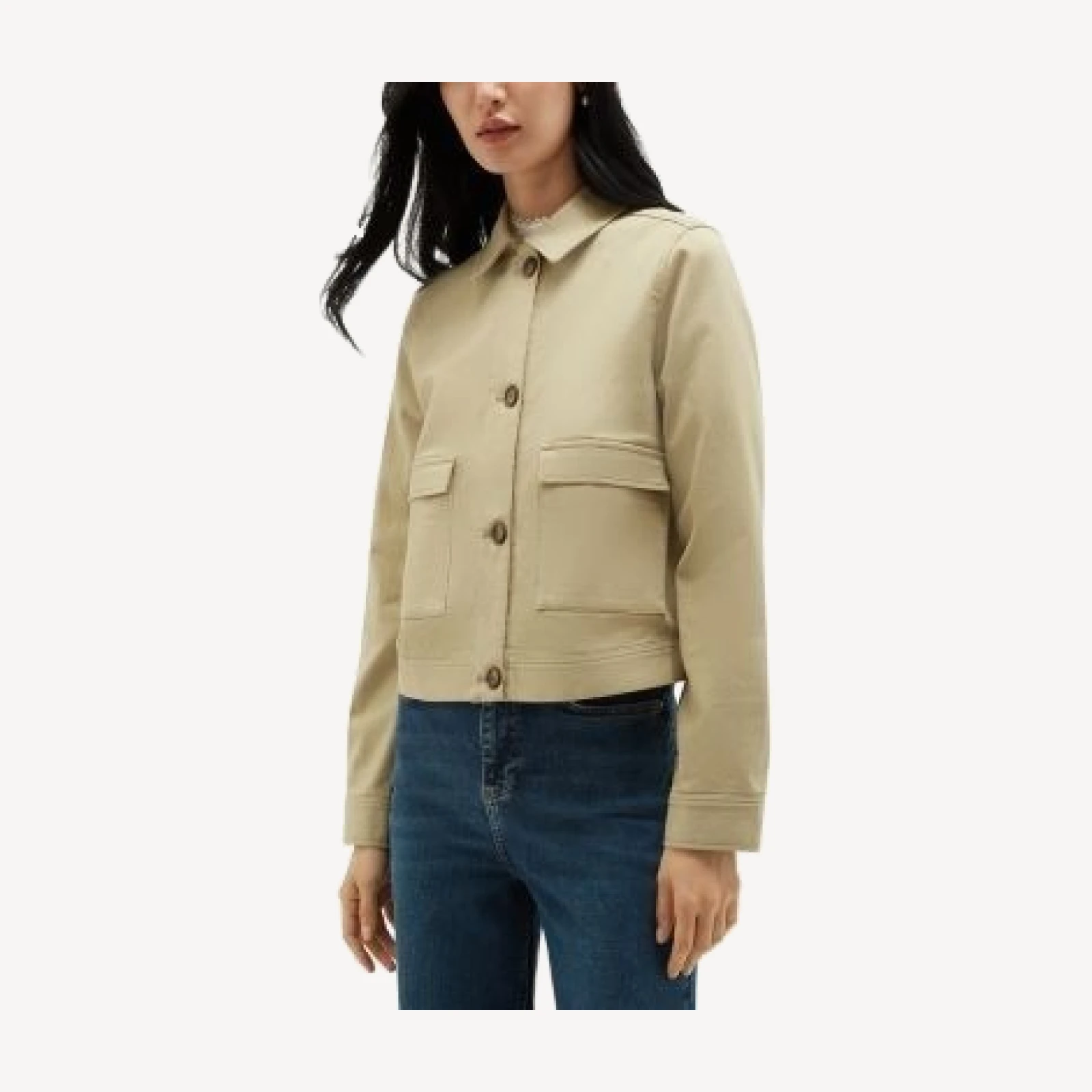 Hobbs London Manon Cotton Blend Button Front Jacket