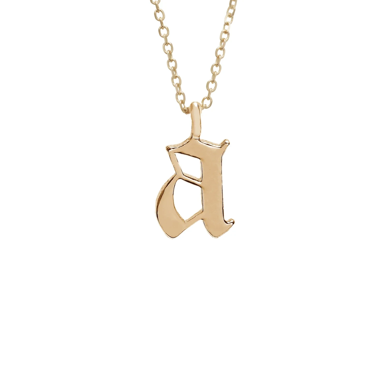 Gold Gothic Initial Charm - 14k Yellow Gold