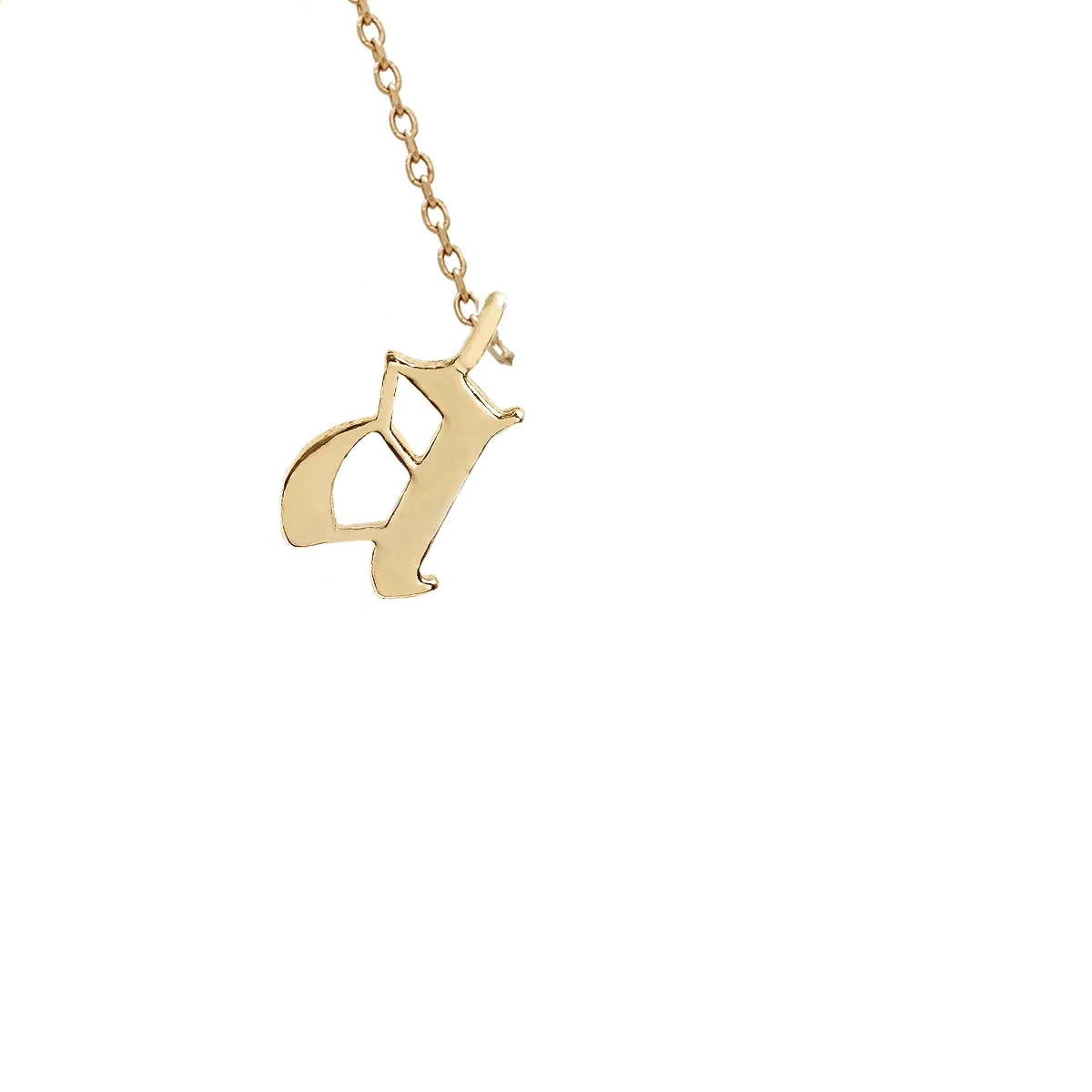14k Yellow Gold Gothic Initial