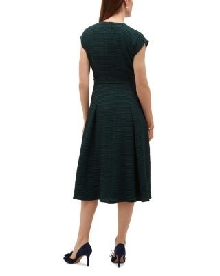 Hobbs London Viviene Textured Belted Dress