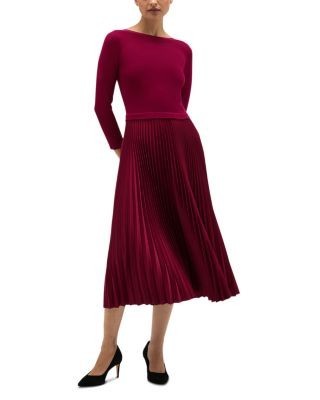 Hobbs London Lucinda Mixed Media Midi Dress