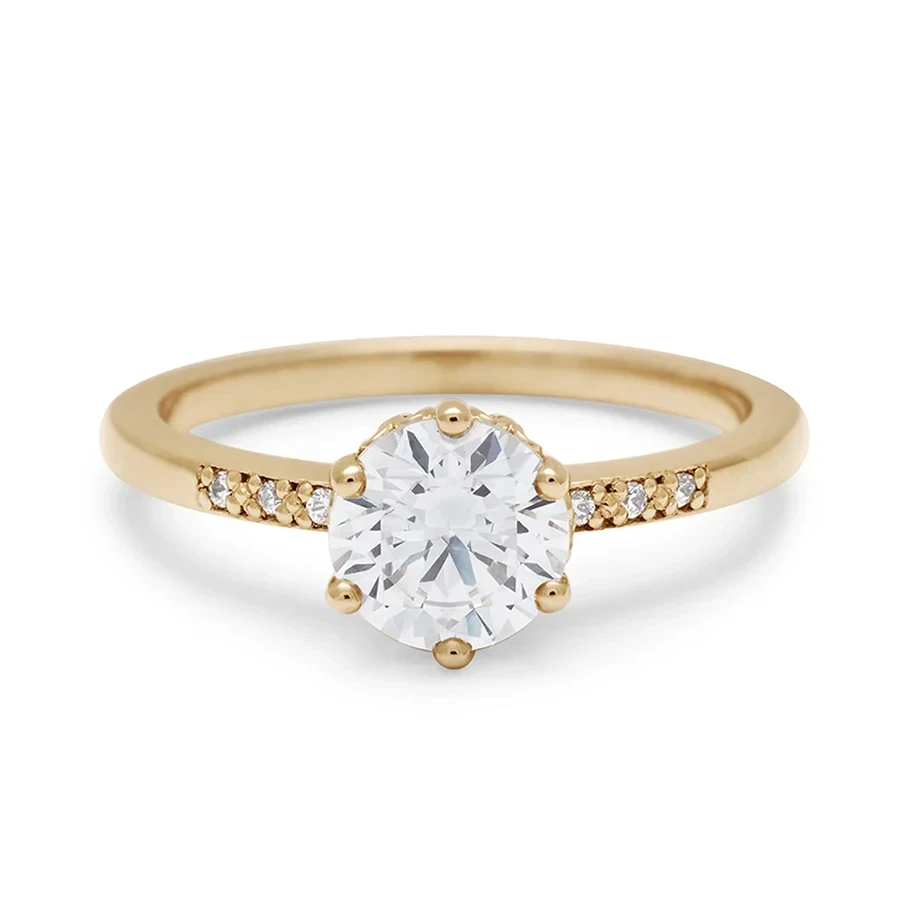 Hazeline Solitaire Ring - Yellow Gold & Lab White Diamond (1.00ct)