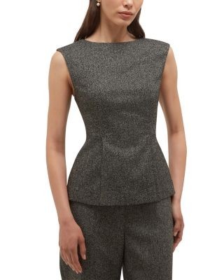 Hobbs London Jasmina Herringbone Peplum Top