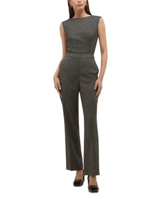 Hobbs London Jasmina Herringbone Straight Trousers
