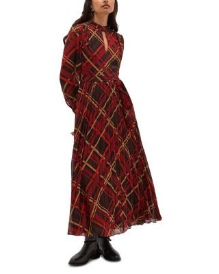 Hobbs London Ophelia Pleated Blouson Sleeve Dress