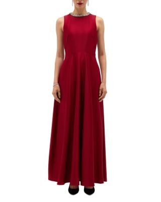 Hobbs London Anne Embellished Satin Dress