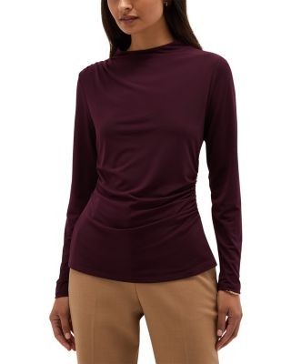 Hobbs London Oriana Ruched High Neck Top