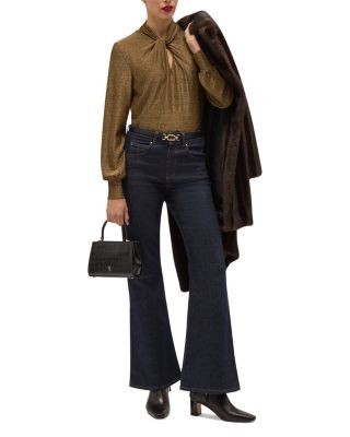 Hobbs London Ashley Sparkle Twist Neck Top