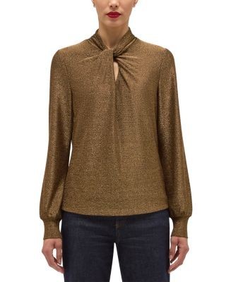 Hobbs London Ashley Sparkle Twist Neck Top