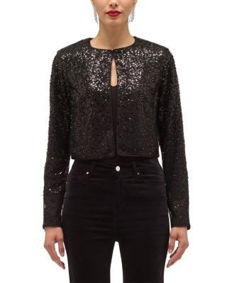 Hobbs London Anika Sequin Cropped Jacket