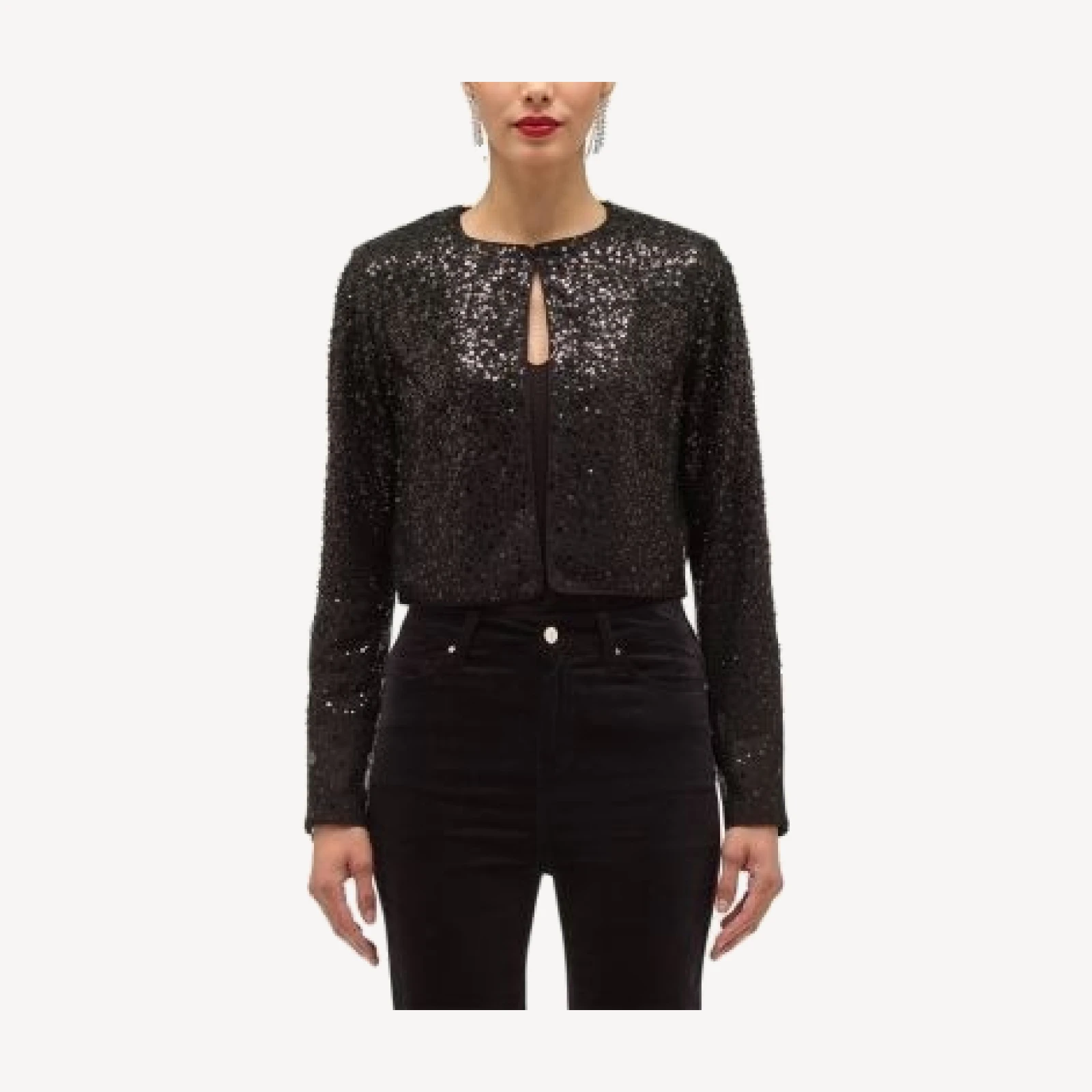 Hobbs London Anika Sequin Cropped Jacket