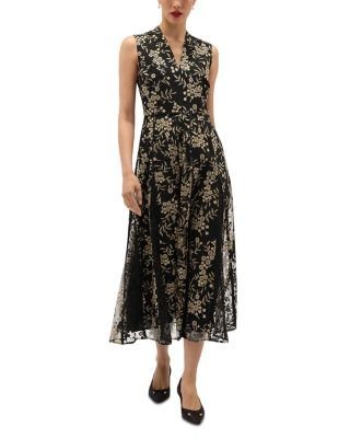 Hobbs London Quin Embroidered Midi Dress