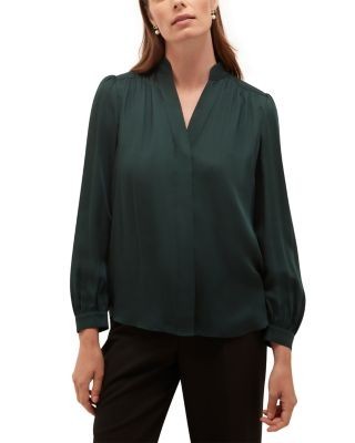 Hobbs London Gwen Satin Button Front Blouse