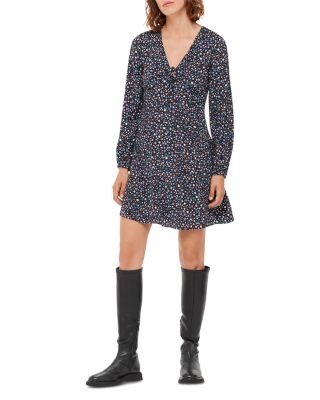 Whistles Painted Garden Fit and Flare Dress