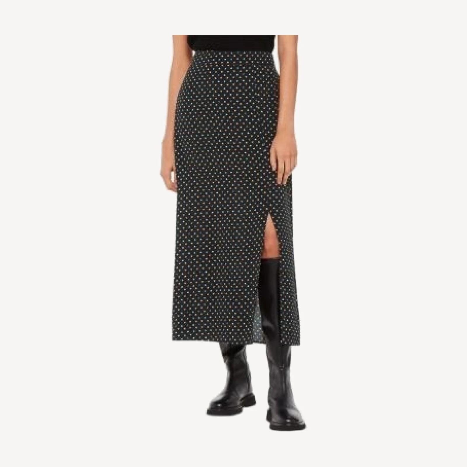 Whistles Scattered Hearts Midi Skirt