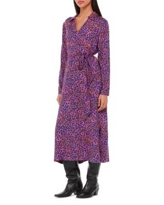 Whistles Mottled Leopard Print Midi Dress