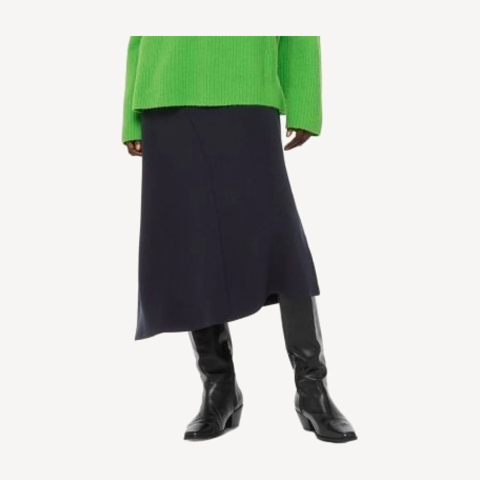 Whistles Ottoman Asymmetrical Midi Skirt