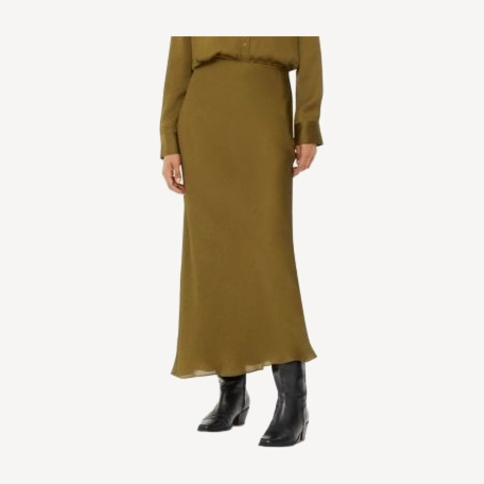 Whistles Satin Bias Cut Skirt