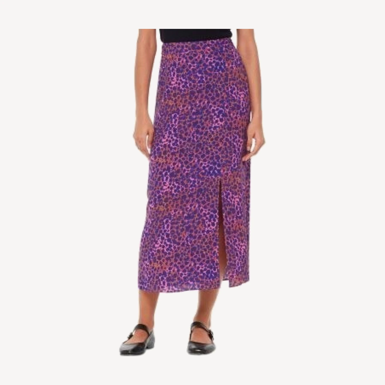 Whistles Mottled Leopard Midi Skirt