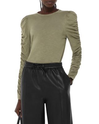 Whistles Ruched Sleeve Top