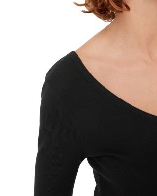 Whistles Essential Ribbed V Neck Top