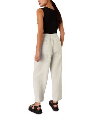 Whistles Petites Authentic High Rise Barrel Leg Jeans in Oatmeal