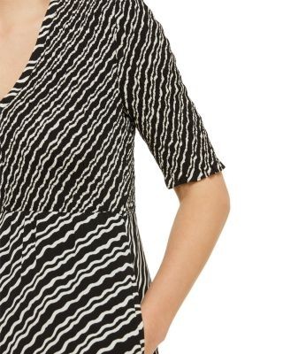 Whistles Diagonal Ripple Shirred Dress