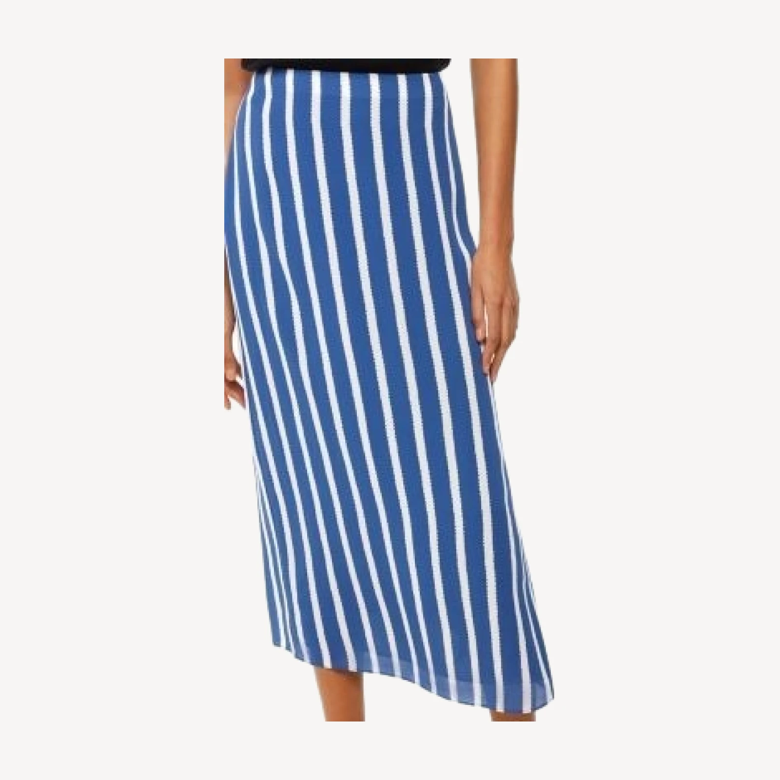 Whistles Crinkle Stripe Midi Skirt