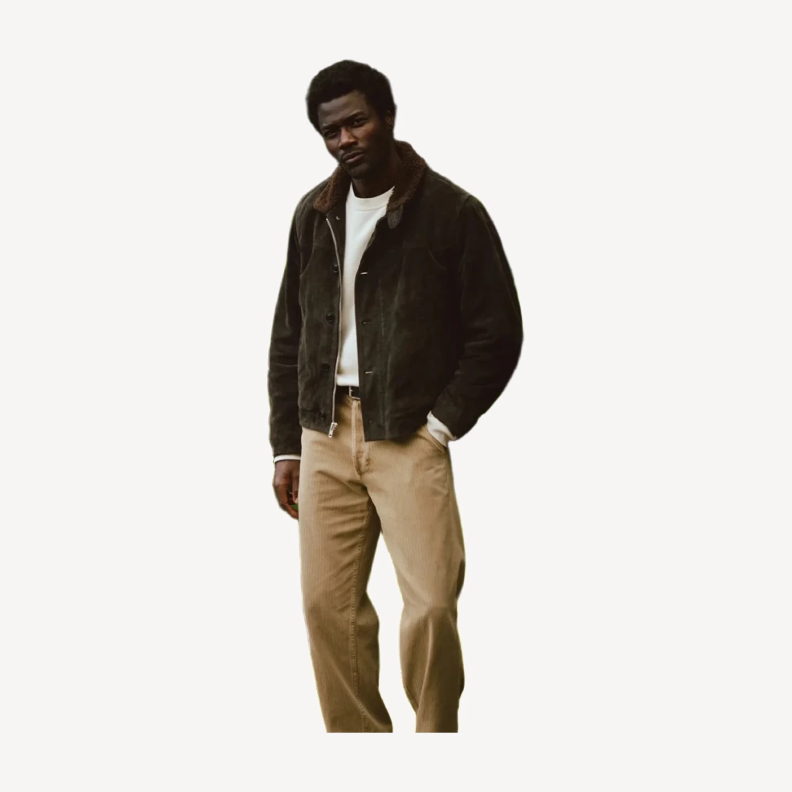Deck Suede Jacket in Brown