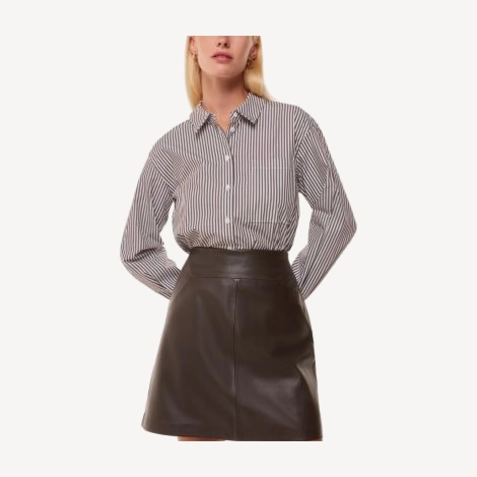 Whistles Leather A line Skirt