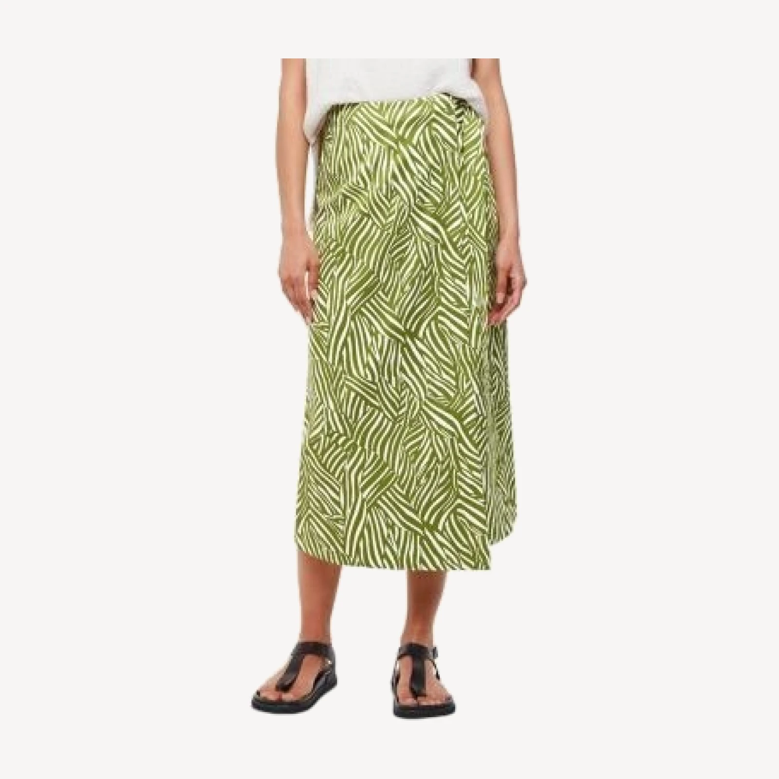 Whistles Linear Leaf Wrap Midi Skirt