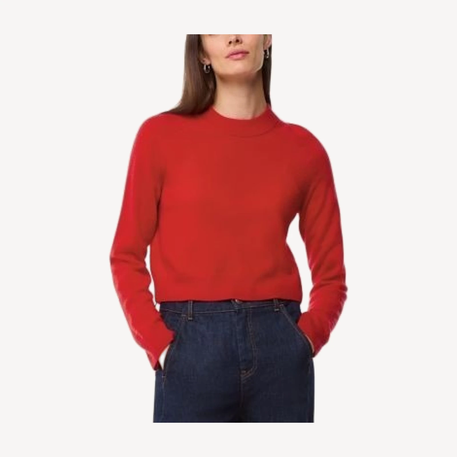 Whistles Cropped Crewneck Cashmere Sweater