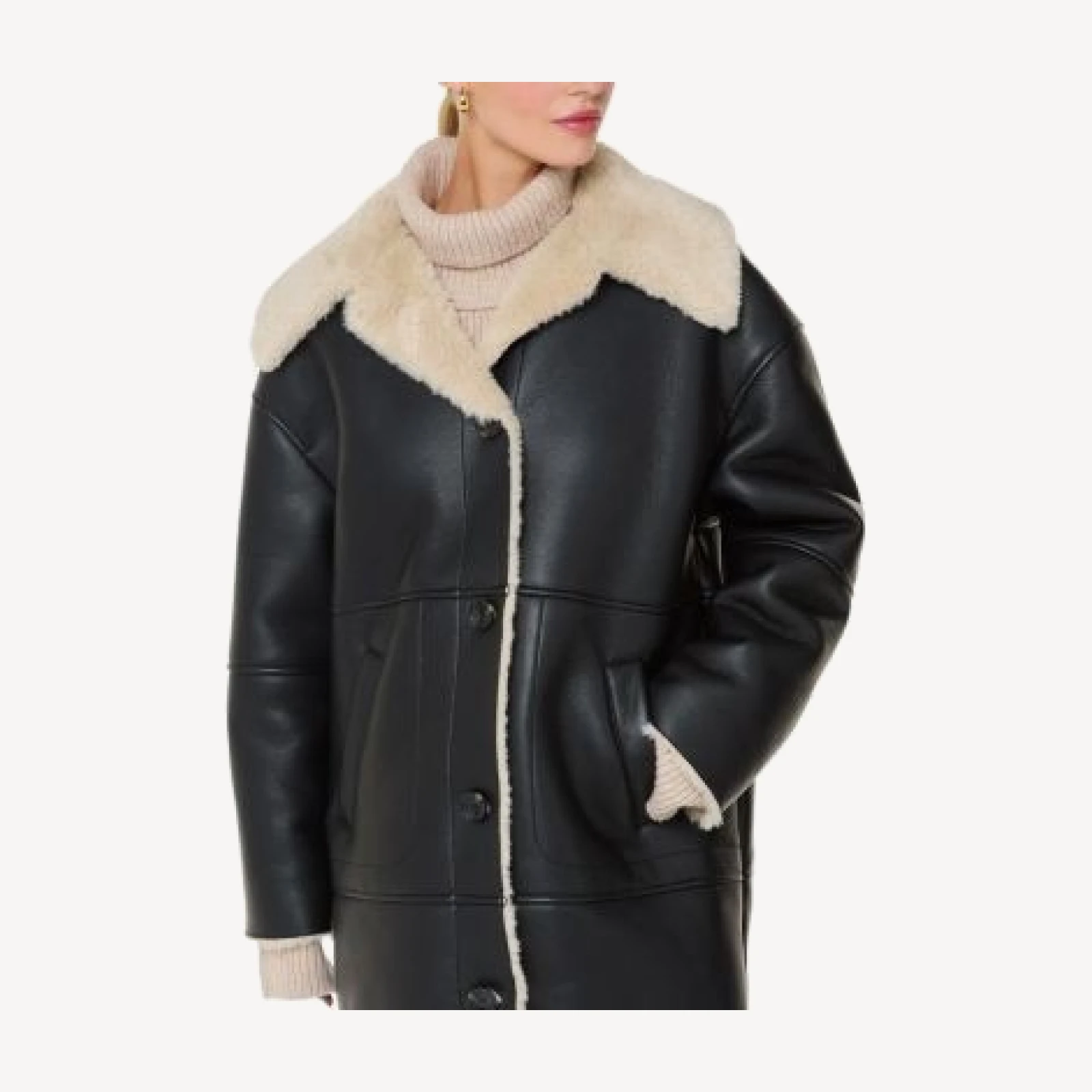 Whistles Luella Faux Fur Trim Coat
