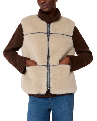 Whistles Rowena Faux Fur Sleeveless Coat