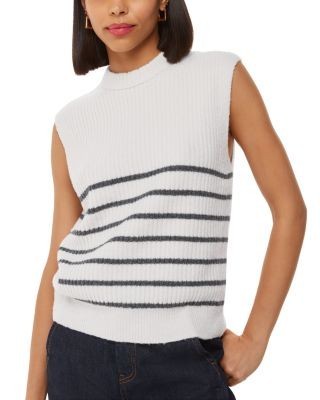 Whistles Striped Textured Sweater Tank Top