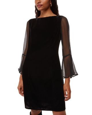 Whistles Petites Myla Velvet Mini Dress