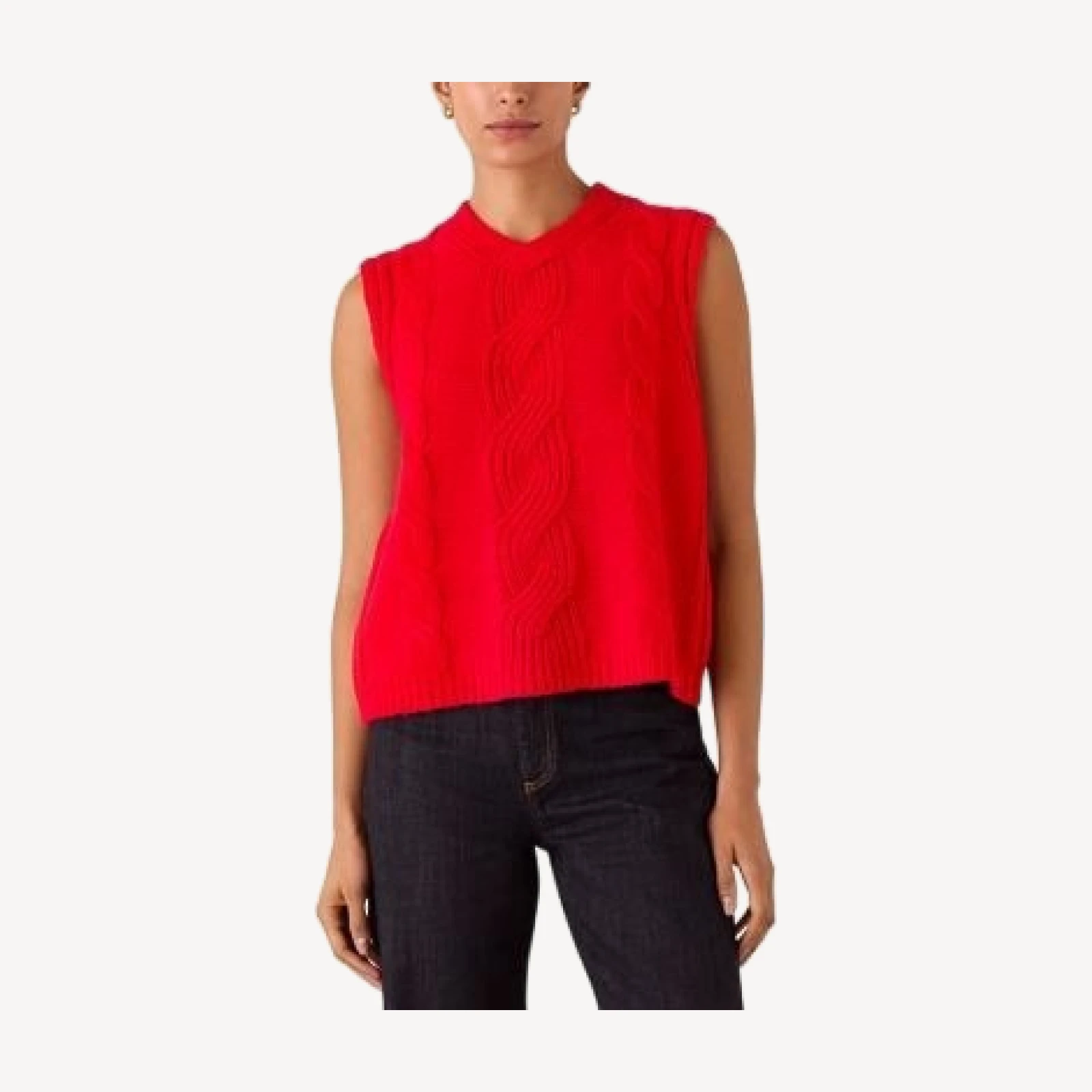 Whistles Cable Knit Sleeveless Sweater