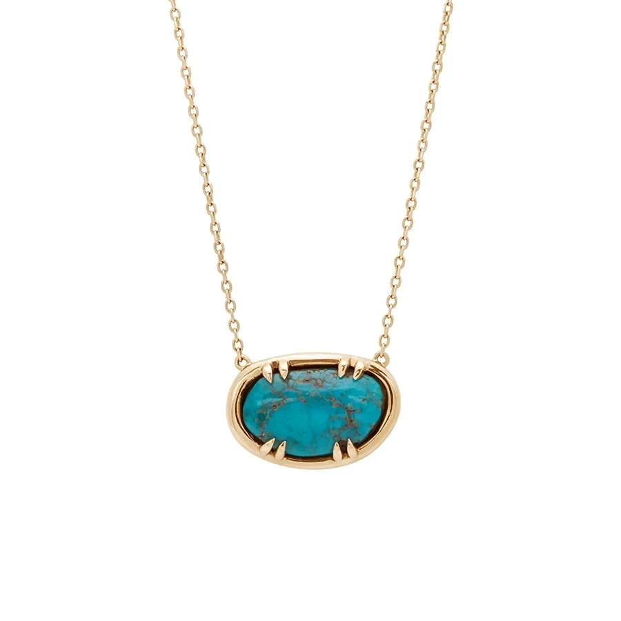 Turquoise Amulet Necklace - Yellow Gold & Turquoise
