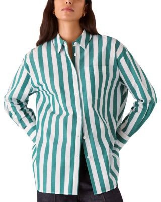 Whistles Oversized Striped Shirt