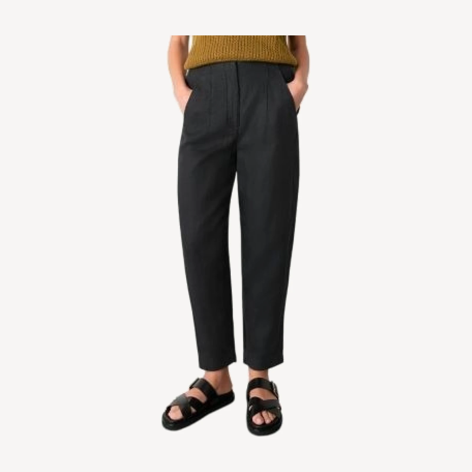 Whistles Linen Barrel Leg Trousers