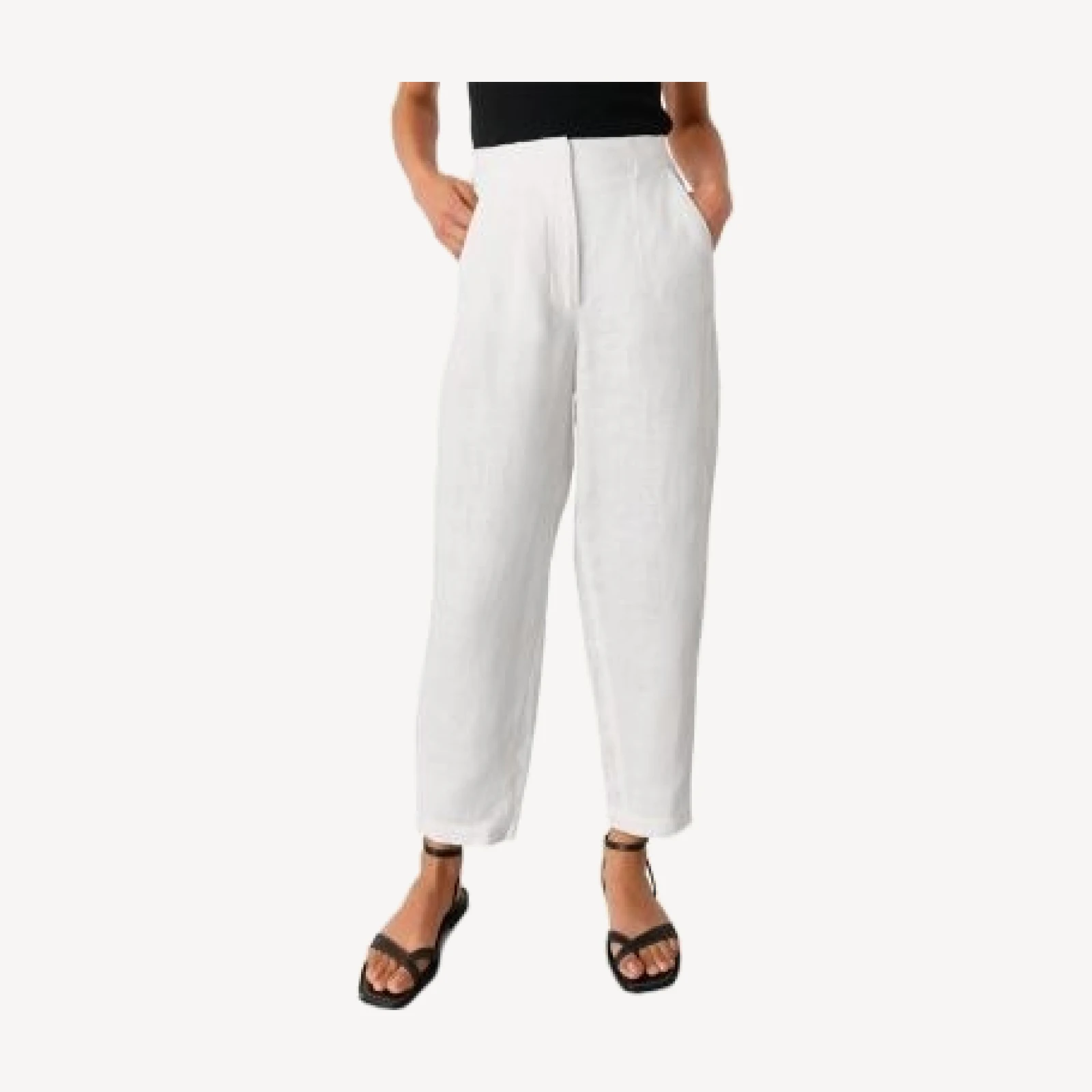 Whistles Linen Barrel Leg Trousers