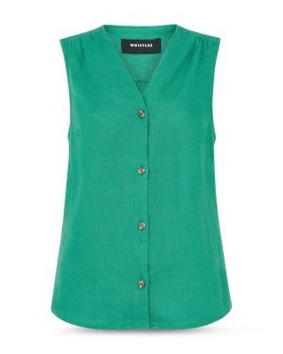 Whistles Laura Linen V Neck Vest