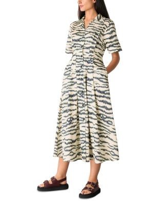 Whistles Feathered Tiger Midi Dress