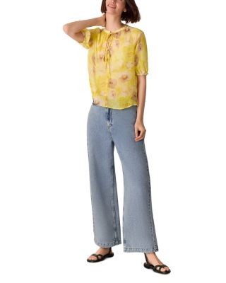 Whistles Sunshine Floral Texture Blouse