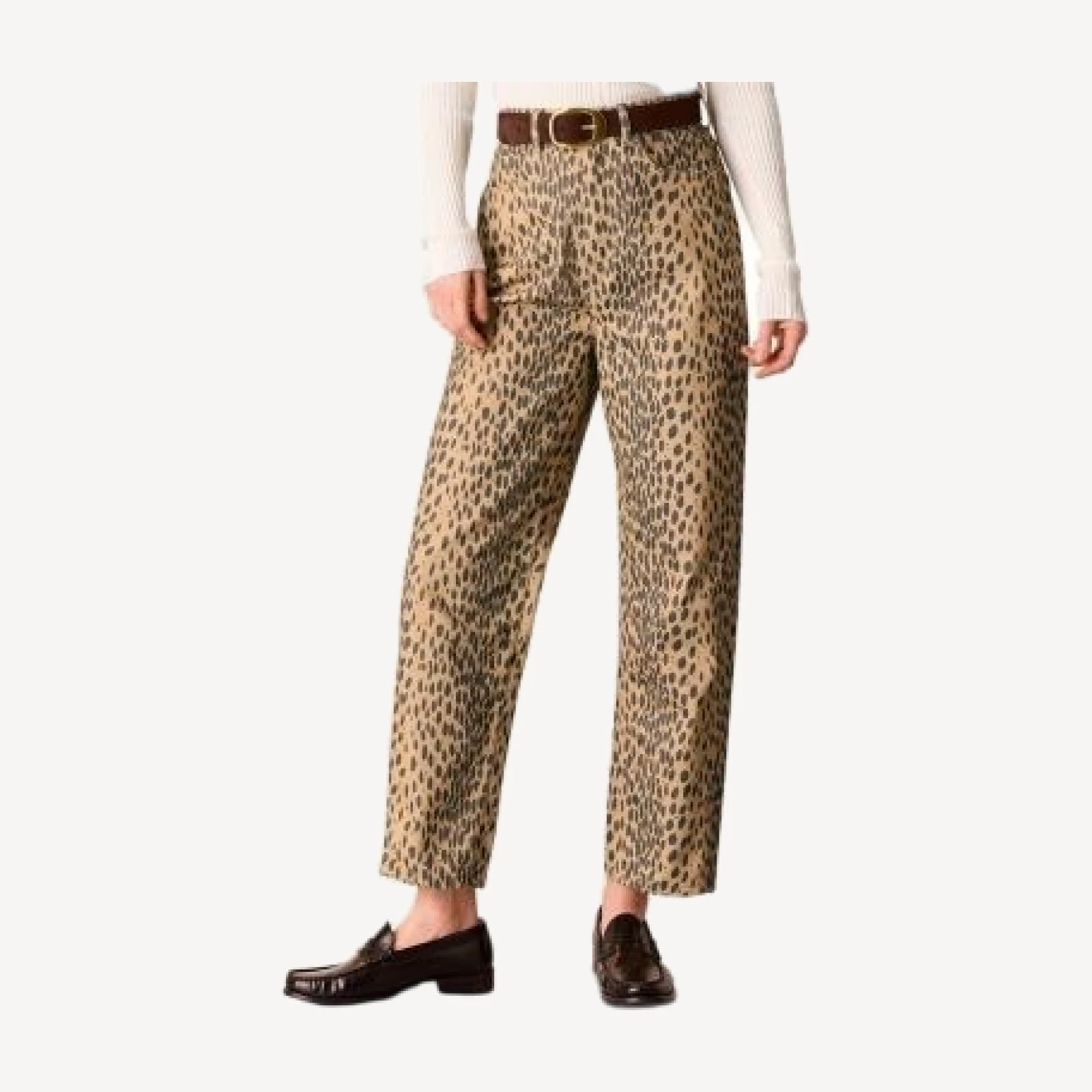 Whistles Animal Print Barrel Leg Pants