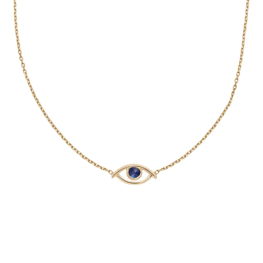 Evil Eye Choker - Yellow Gold & Sapphire