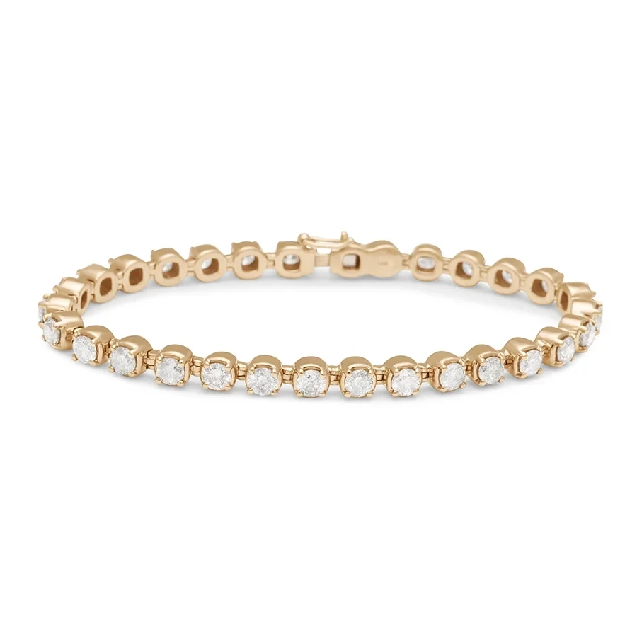 Ingot Eternity Bracelet - Yellow Gold & Lab White Diamond (5.00ct)