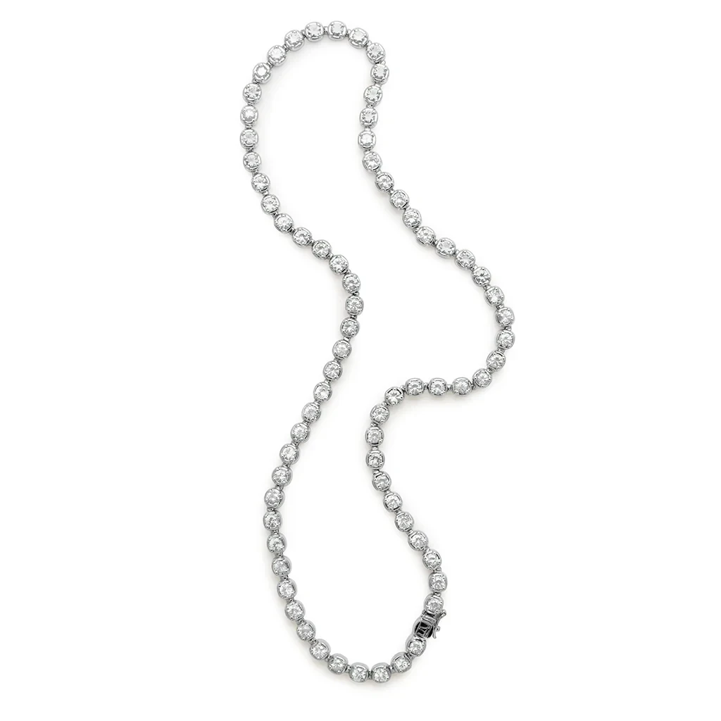 Ingot Eternity Necklace - White Gold & Lab White Diamond (9.50ct)